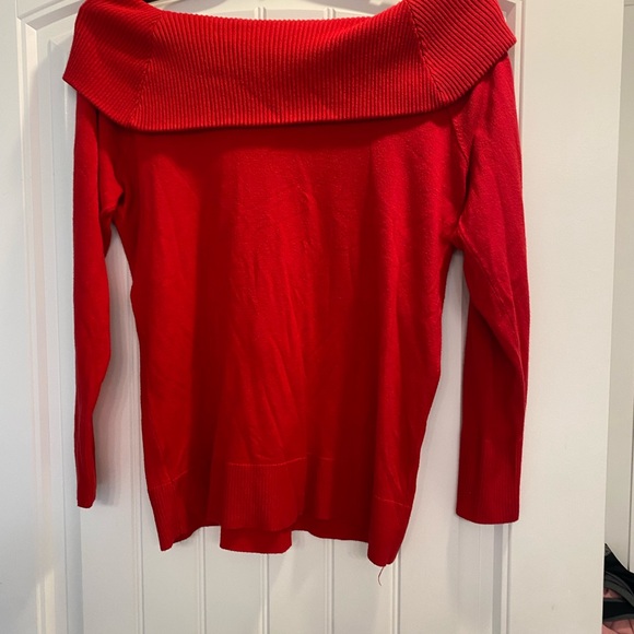 Torrid size 1x red off the shoulder sweater - Picture 2 of 6